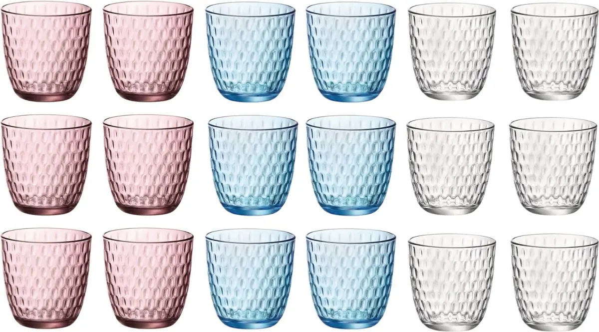 Bormioli Rocco Gekleurde Waterglazen 290 Ml - Glazenset Slot - 18 Stuks 1