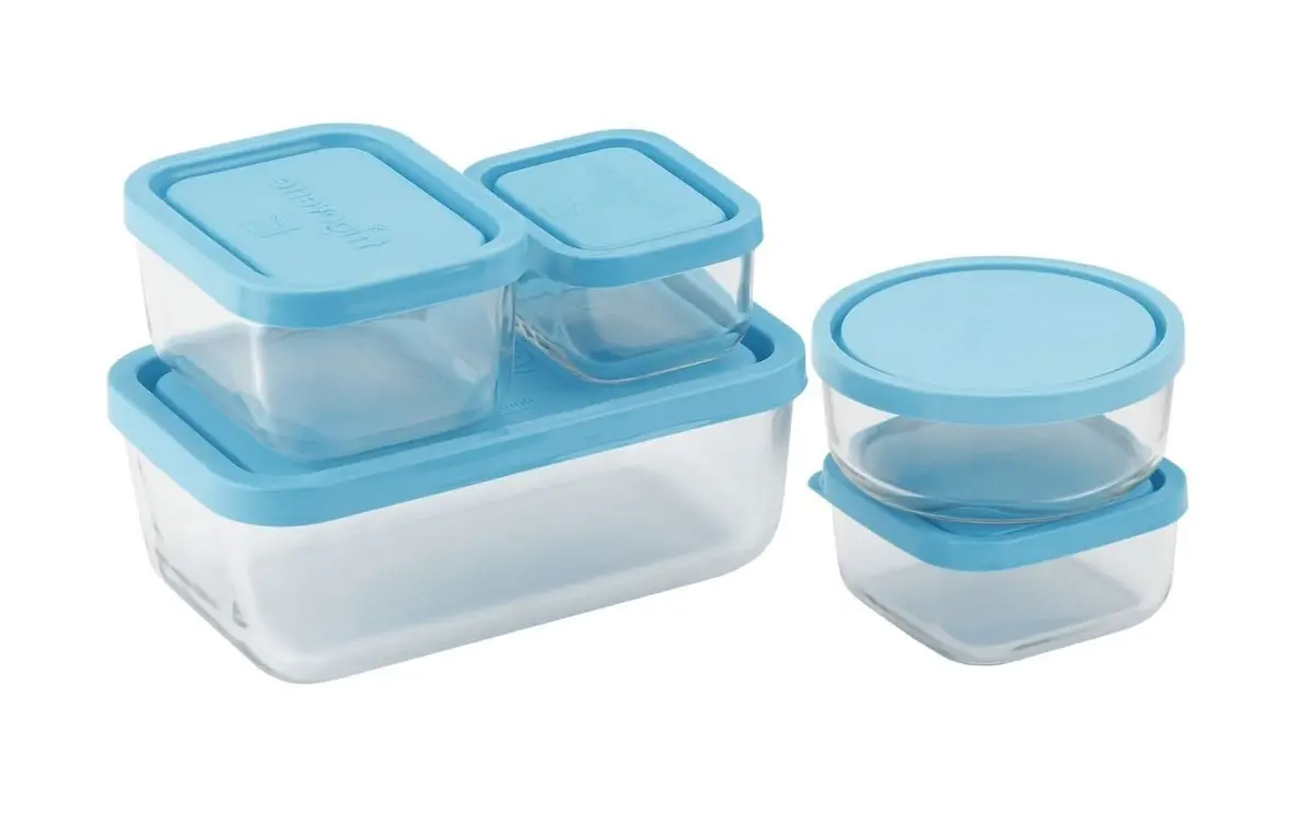 Bormioli Rocco Vershoudbakjes Frigoverre - Glas - Blauw 5-Delig 1