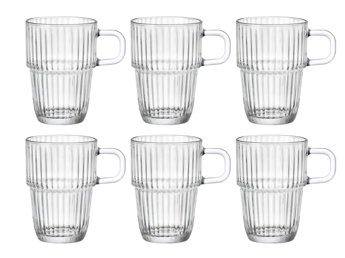 Bormioli Rocco Latte Macchiato Glazen - Irish Coffee Glazen - Koffiekopjes Met Oor - Stapelbaar - Barshine 315 Ml - 6 Stuks 1