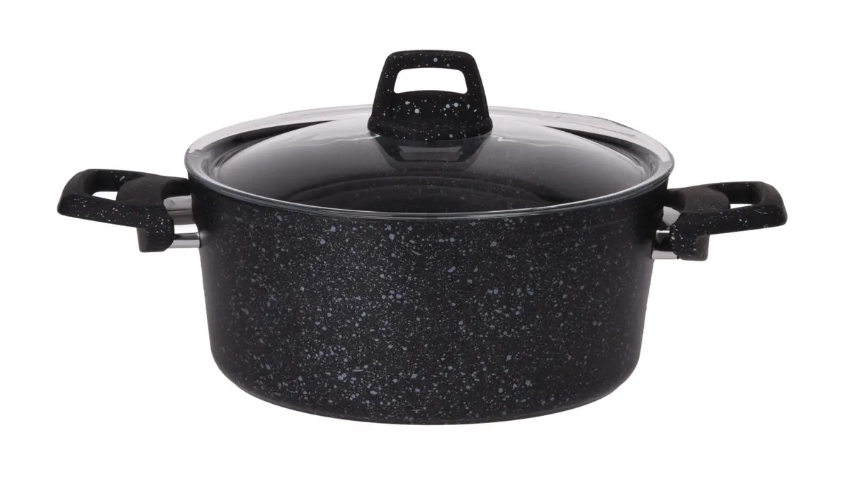 Cookinglife Kookpan Met Deksel - Black Speckle - Aluminium Ø 20 Cm / 2.7 Liter - Geschikt Voor Alle Warmtebronnen - Standaard Anti-Aanbaklaag 1