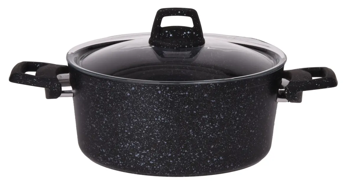 Cookinglife Kookpan Met Deksel - Black Speckle - Aluminium Ø 22 Cm / 3.5 Liter - Geschikt Voor Alle Warmtebronnen - Standaard Anti-Aanbaklaag 1