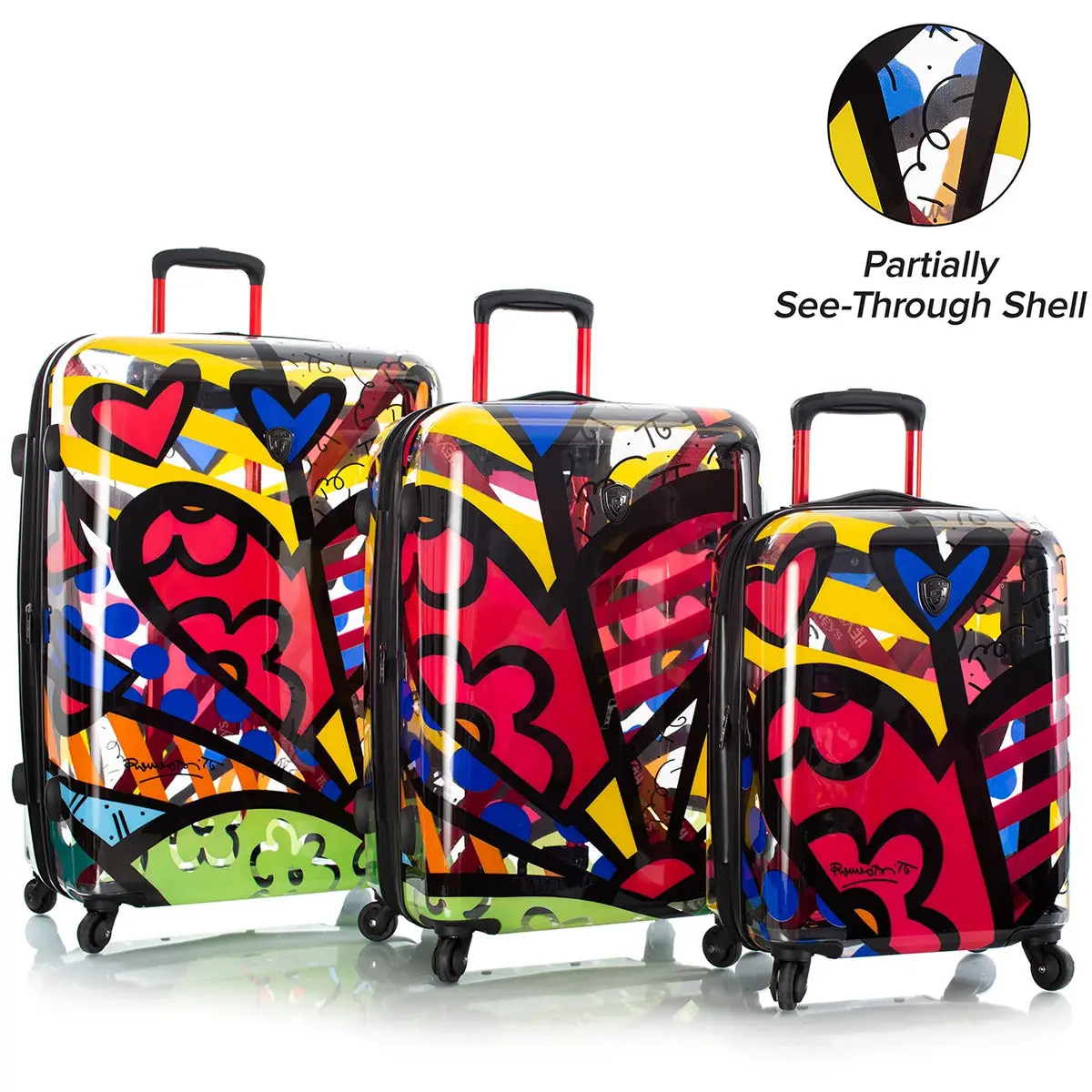 Britto A New Day Transparent 3Pc Spinner Luggage Set 1