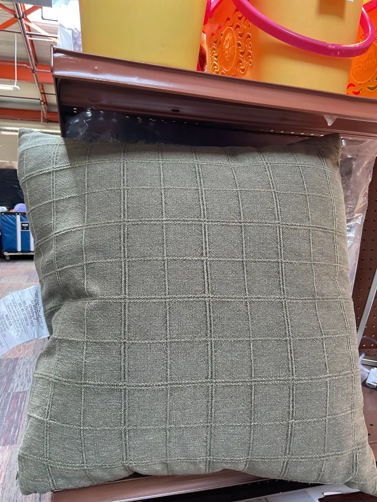 Oversized Woven Washed Windowpane Square Throw Pillow
Green 1