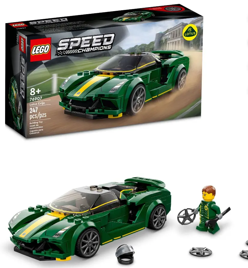 Lego Speed Champions Lotus Evija Race Car Toy Model For Kids, Collectible Set With Racing Driver Minifigure 1