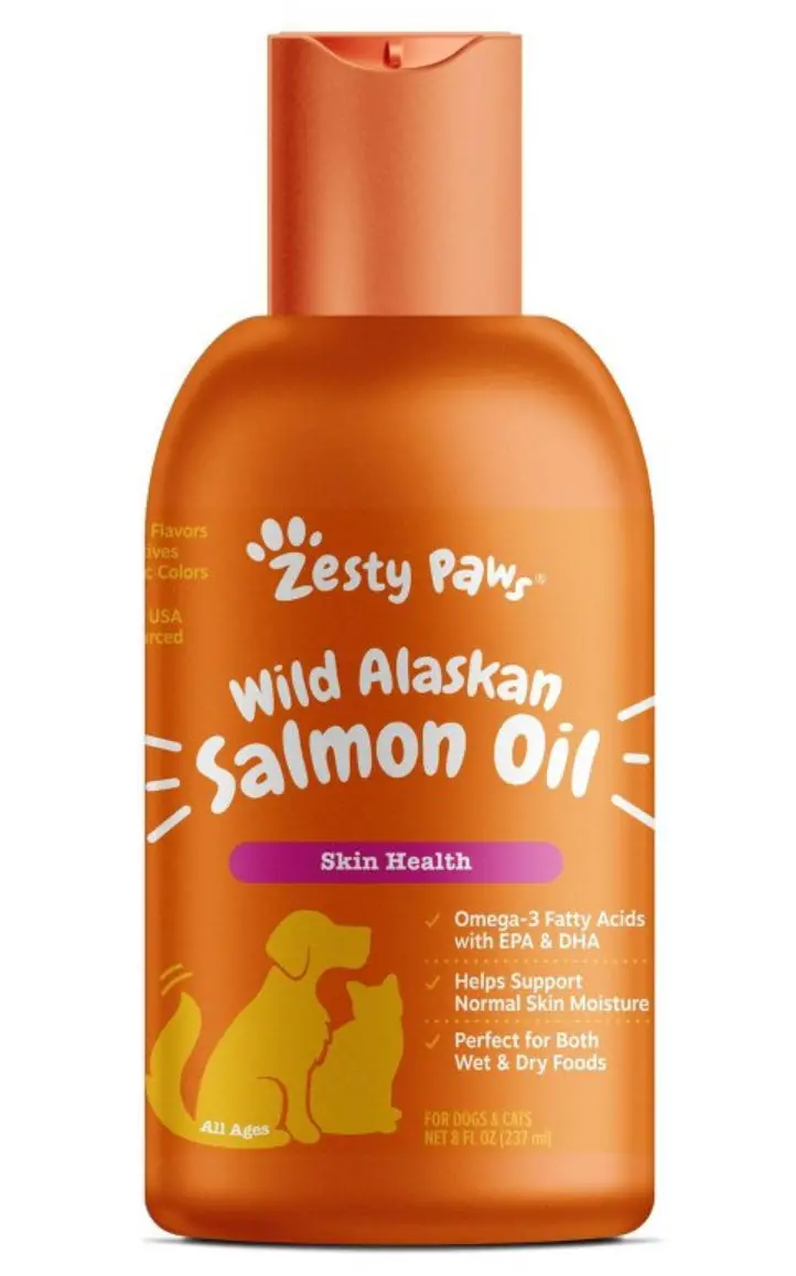 Zesty Paws Skin & Coat Support Wild Alaskan Salmon Oil For Cats And Dogs - 8 Fl Oz 1