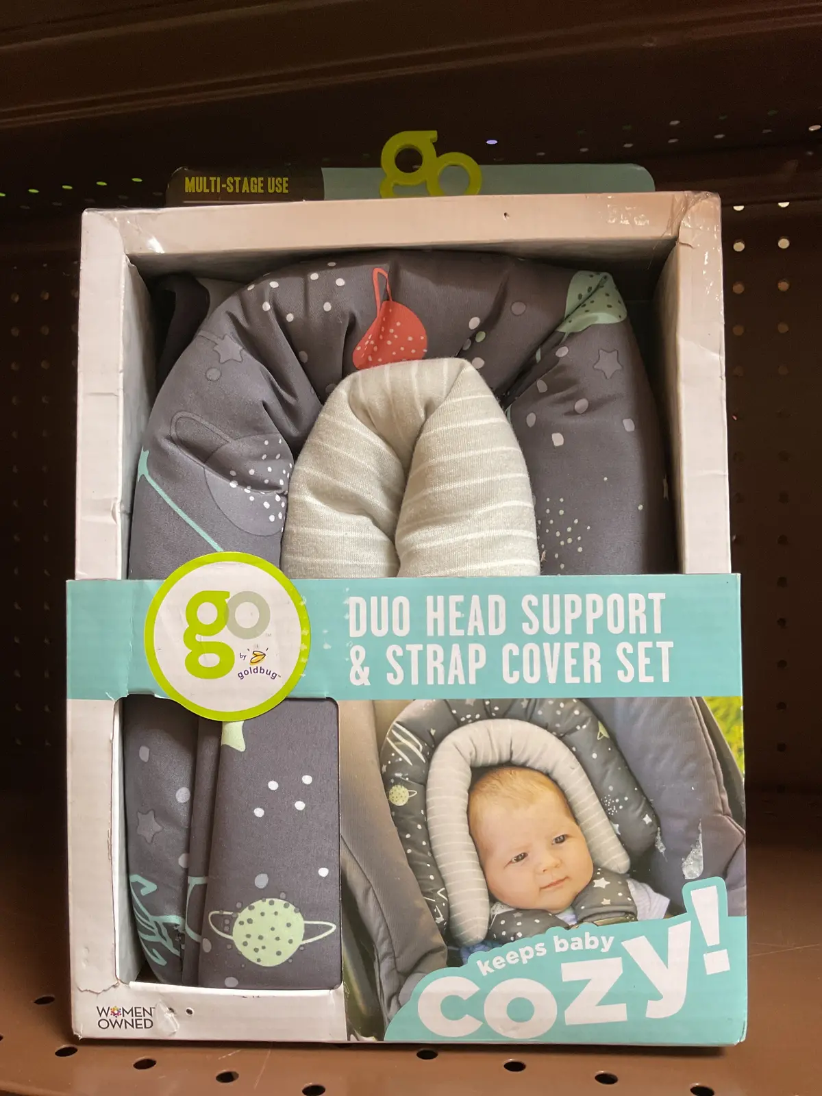 Go By Goldbug Space Duo Head Support And Strap Cover Set For Car Seat, Stroller, Bouncer 1
