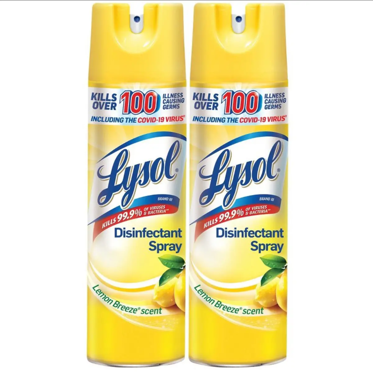 Lysol Lemon Disinfectant Spray - 19Oz/2Ct 1