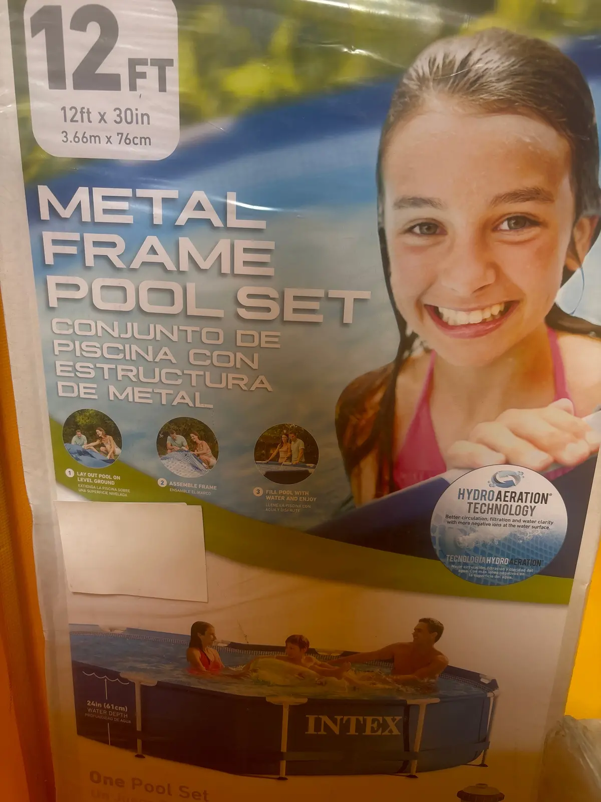 Intex Metal Frame 12Ft X 30In Round 6
Person Outdoor Swimming Pool Set 1