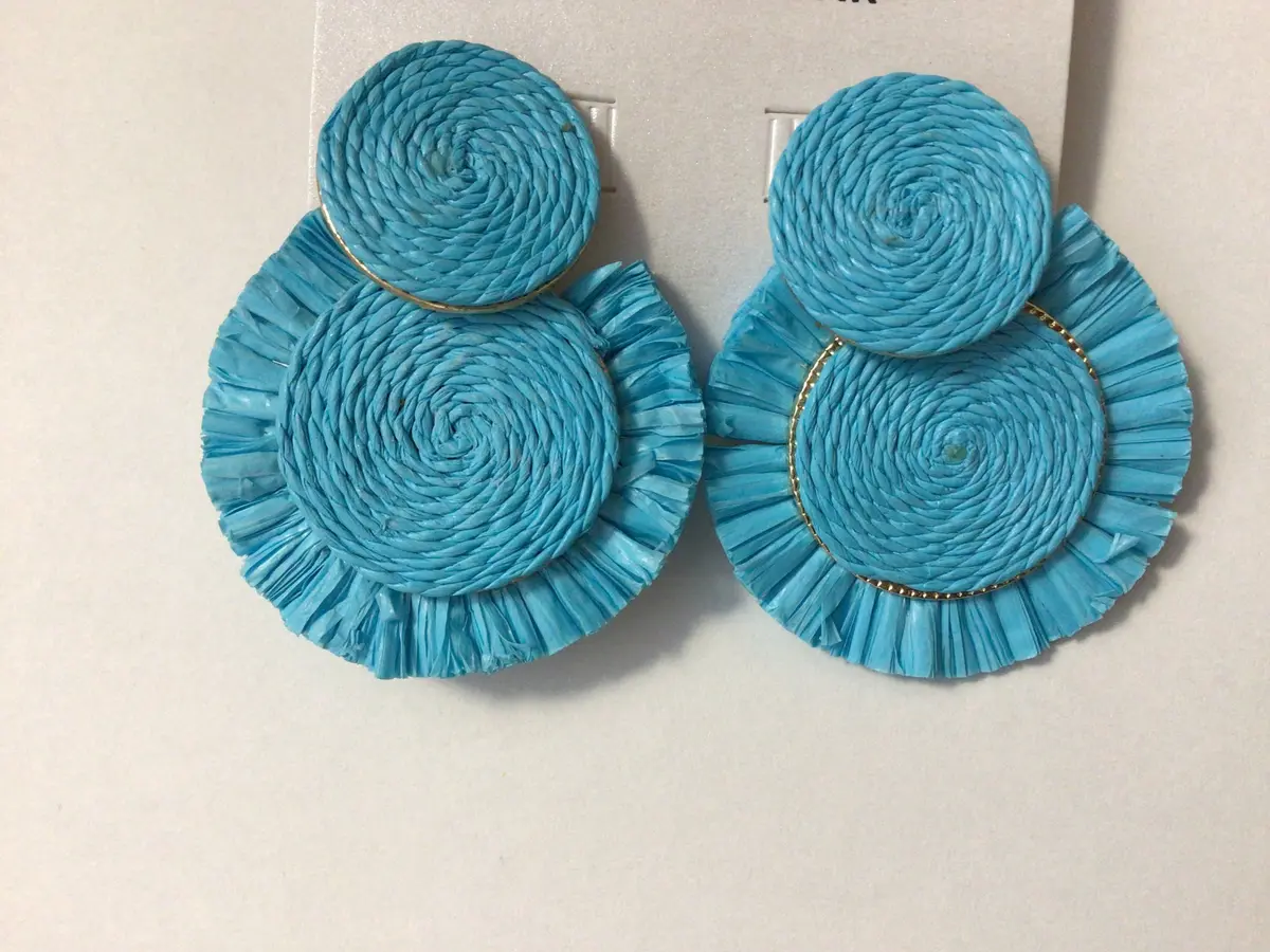 Round Earrings - Blue/Gold 1