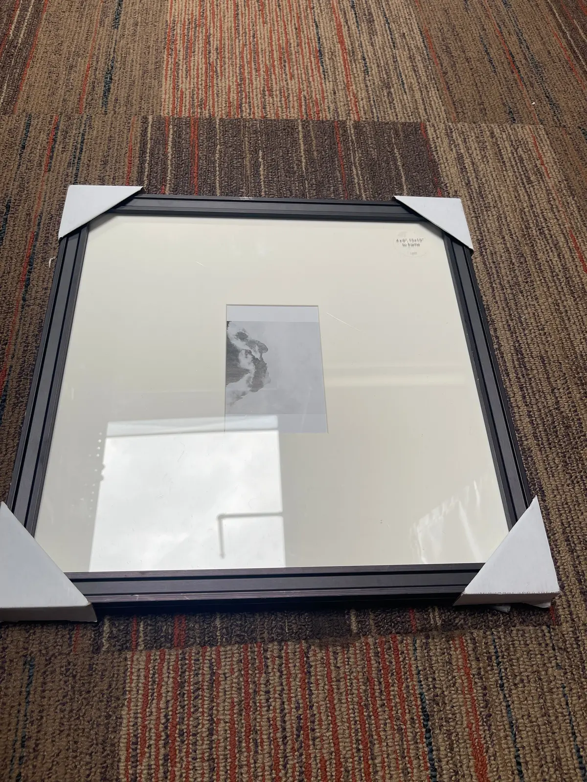 16.26" X 16.26" Matted To 4"X6" Gallery Frame Art Black 1