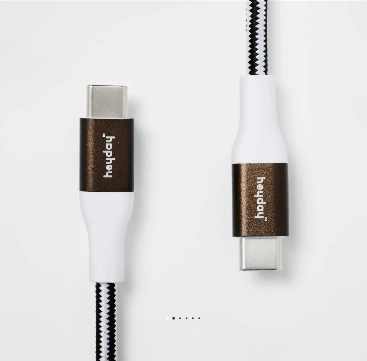 10” Usb-C To Usb-C Braided Charging Cable - Gunmetal 1