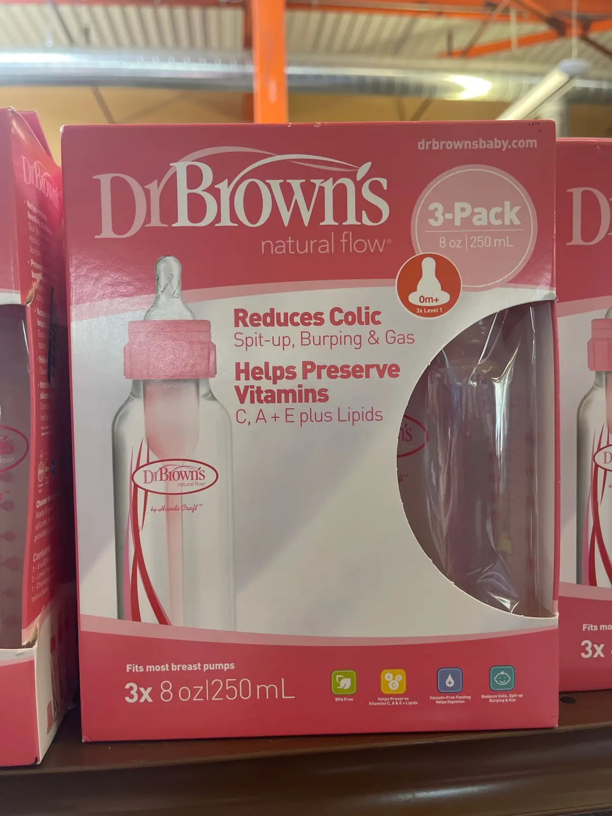 Dr. Brown's Natural Flow Anti-Colic Baby
Bottle - Pink - 80Z/3Pk 1