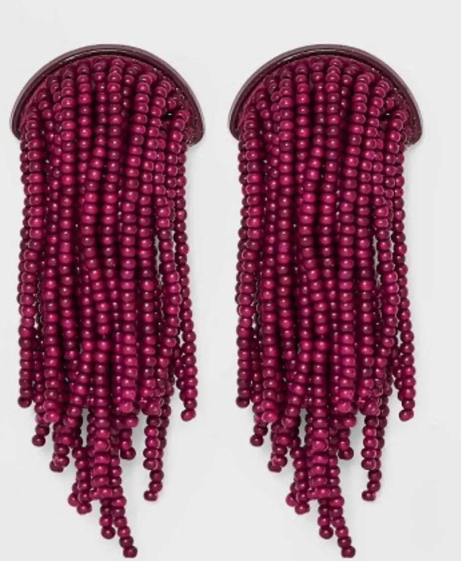 Sugarfix Beaded Fringe Studs Statement Earrings - Clearance 3