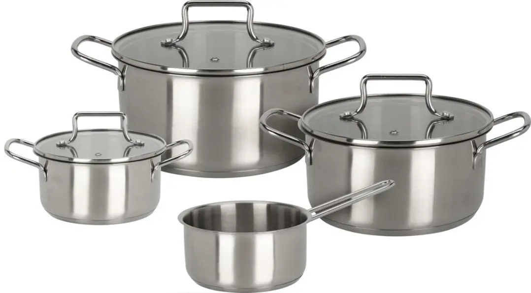 Cookinglife Pannenset Essential Steel 4-Delig - Rvs - Kookpannen Ø 16, 18, 20 Cm & Steelpan Ø 16 Cm - Geschikt Voor Alle Warmtebronnen 1
