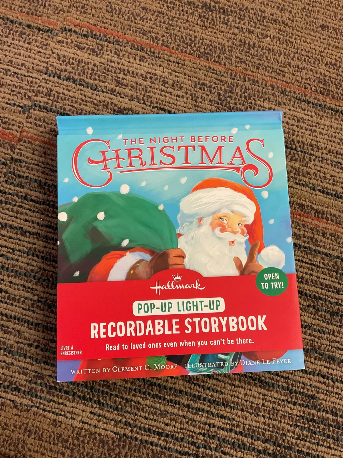 National Brand Christmas Pop-Up Light-Up Recordable Book- The Night Before Christmas-By C. Moore (Hardcover) 1