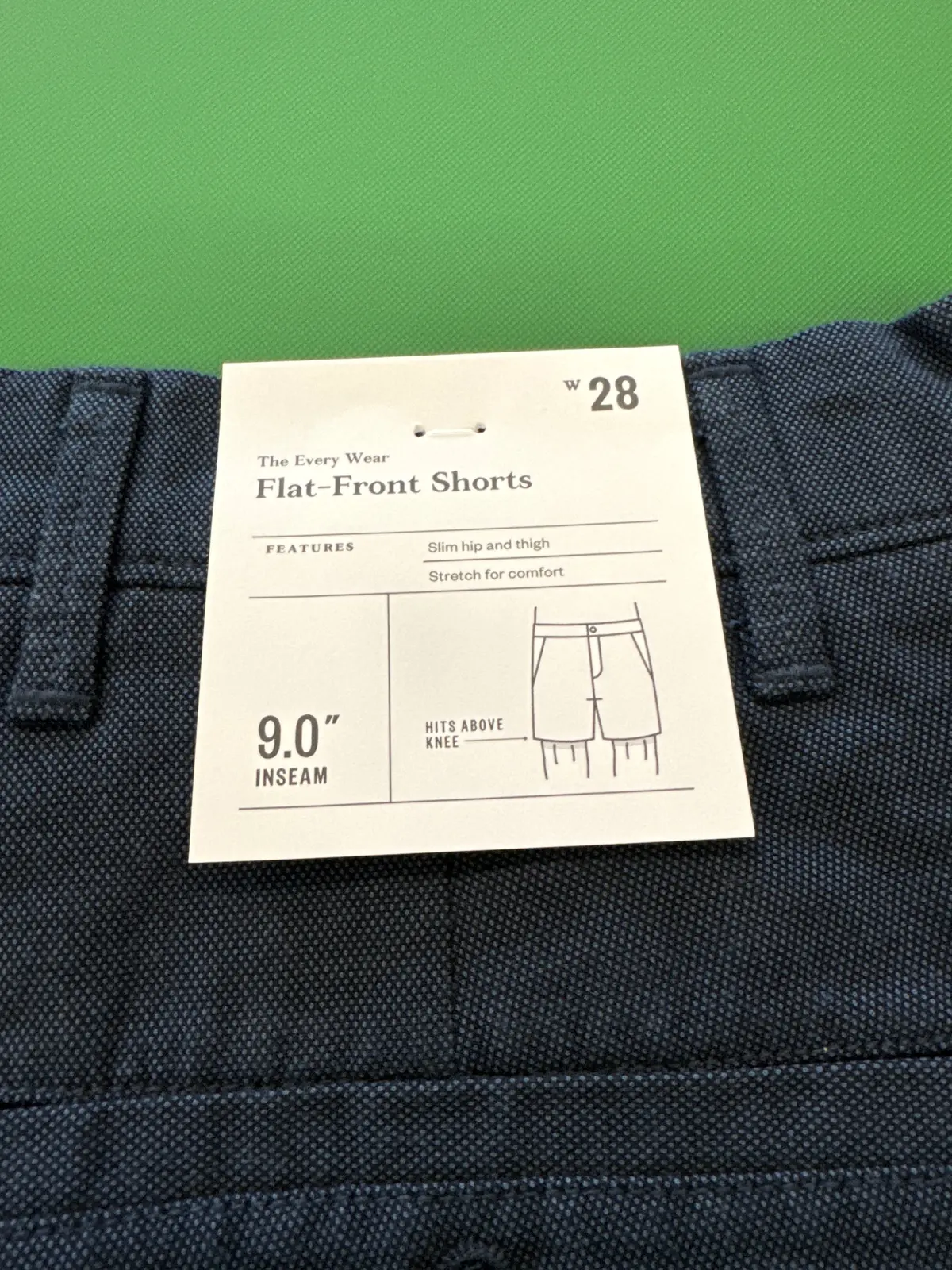 Mens 9.0” Inseam Flat-Front Shorts- 28 1