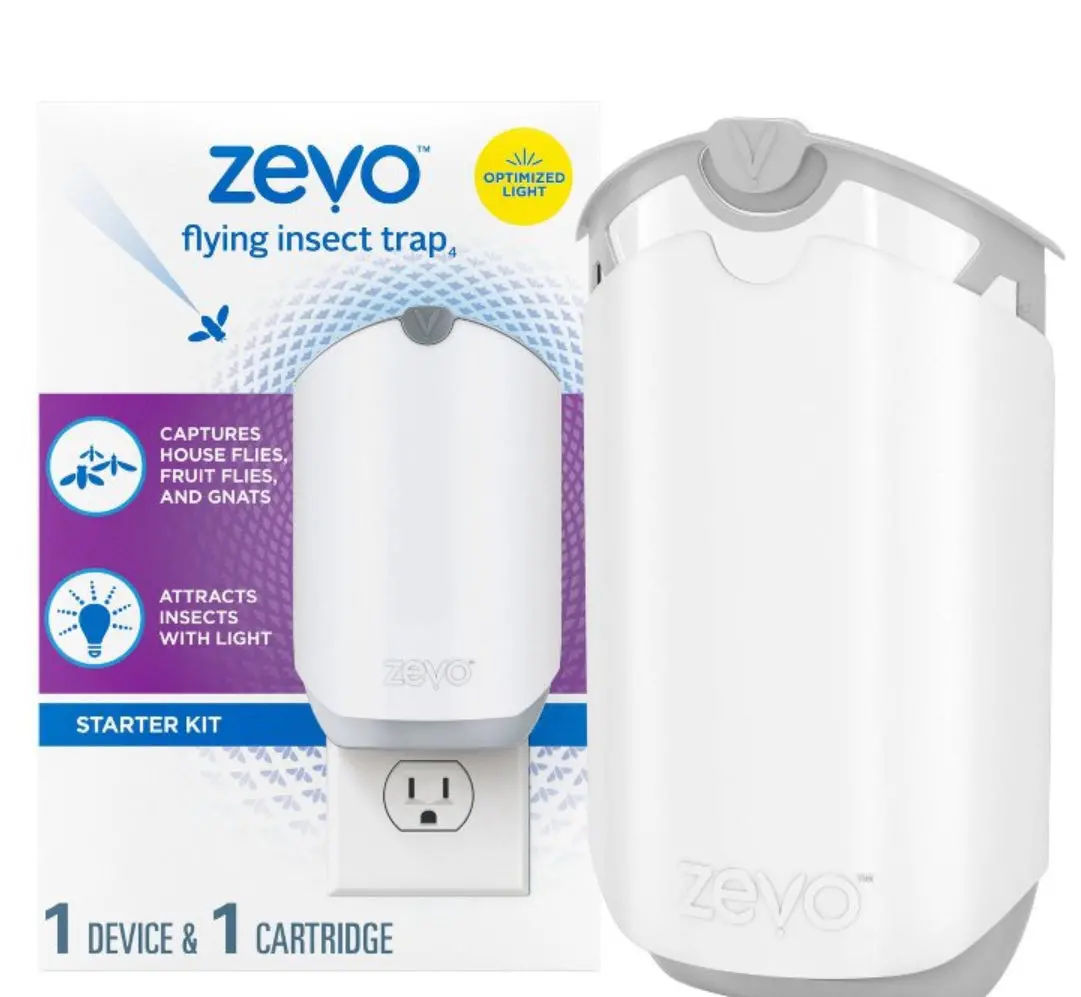 Zevo Indoor Flying Insect Trap For Fruit Flies, Gnats, And House Flies (1 Plug-In Base + 1
Refill Cartridge) 1