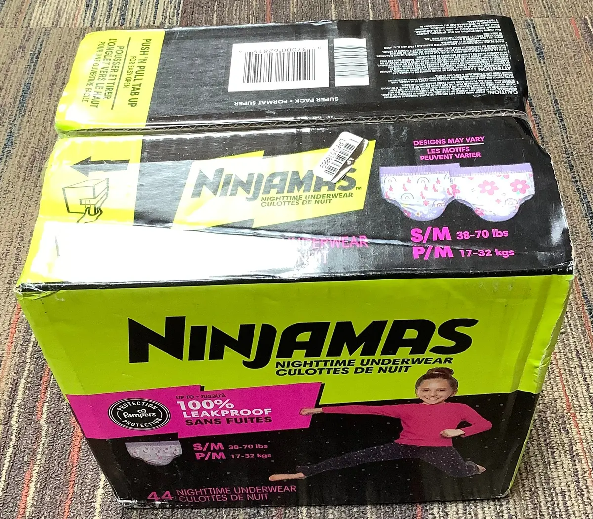 Pampers Ninjamas Nighttime Bedwetting Underwear - Size S/M - 44Ct 1