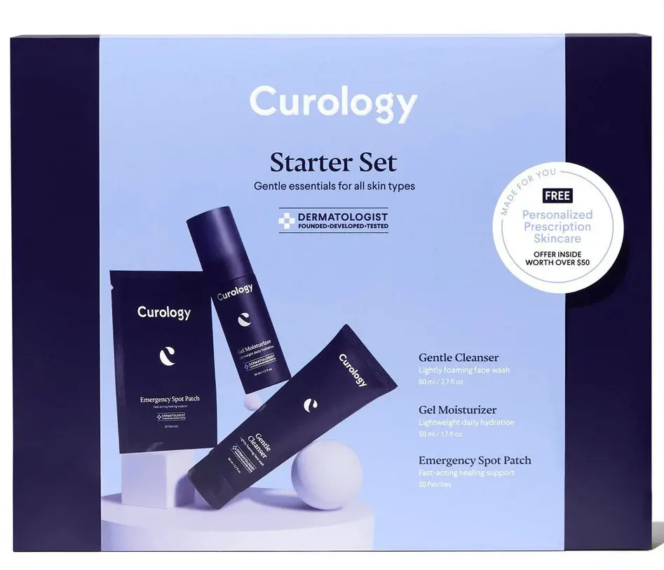 Curology Skincare Starter Set, Gentle Essentials Kit For All Skin Types - 3Ct 1