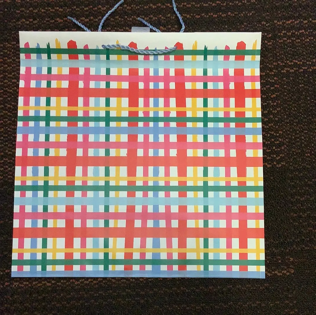 National Brand Colorful Plaid Gift Bag 1