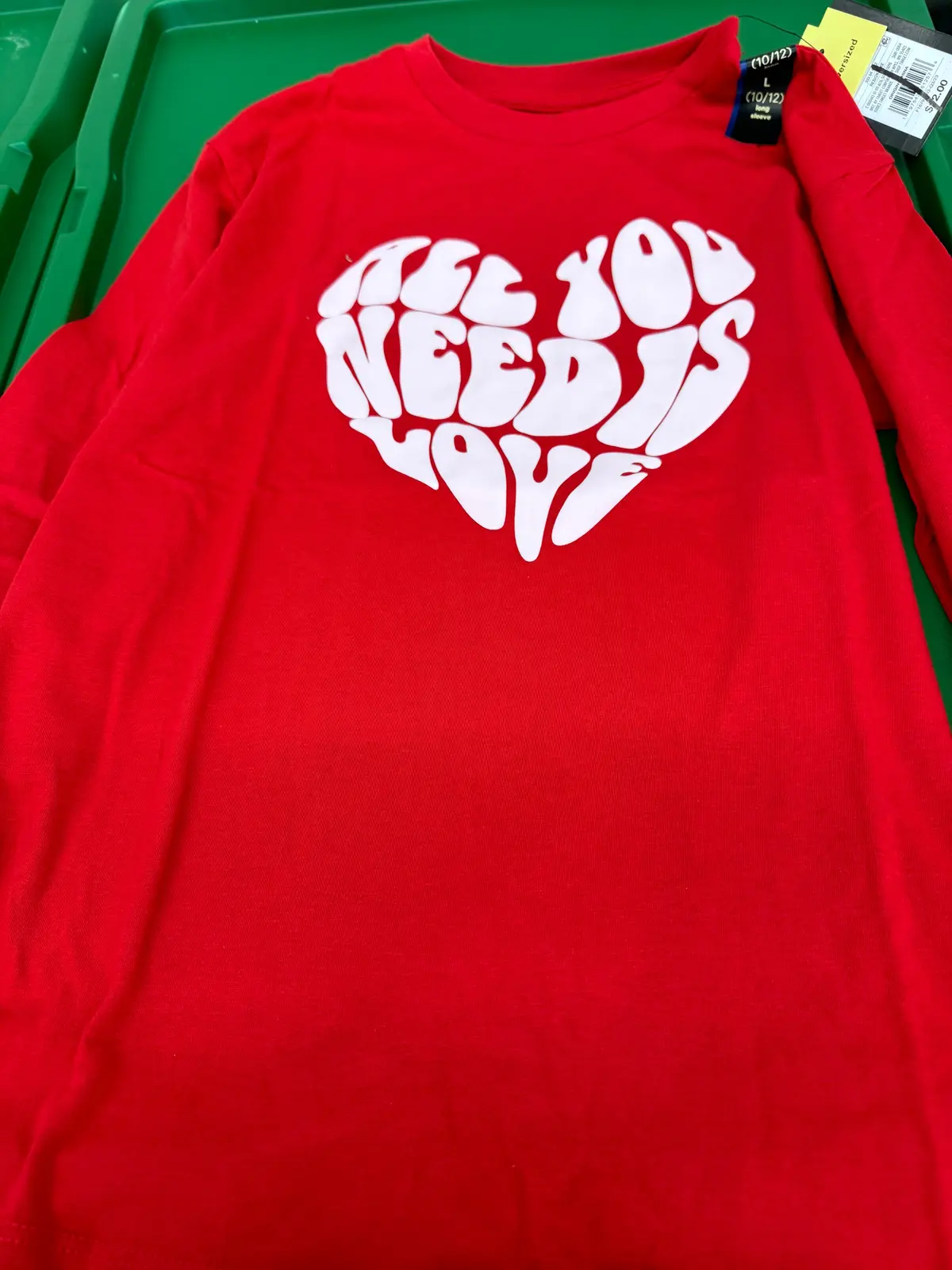 Kids ‘All You Need Is Love’ Red Long Sleeve L(10/12) 1