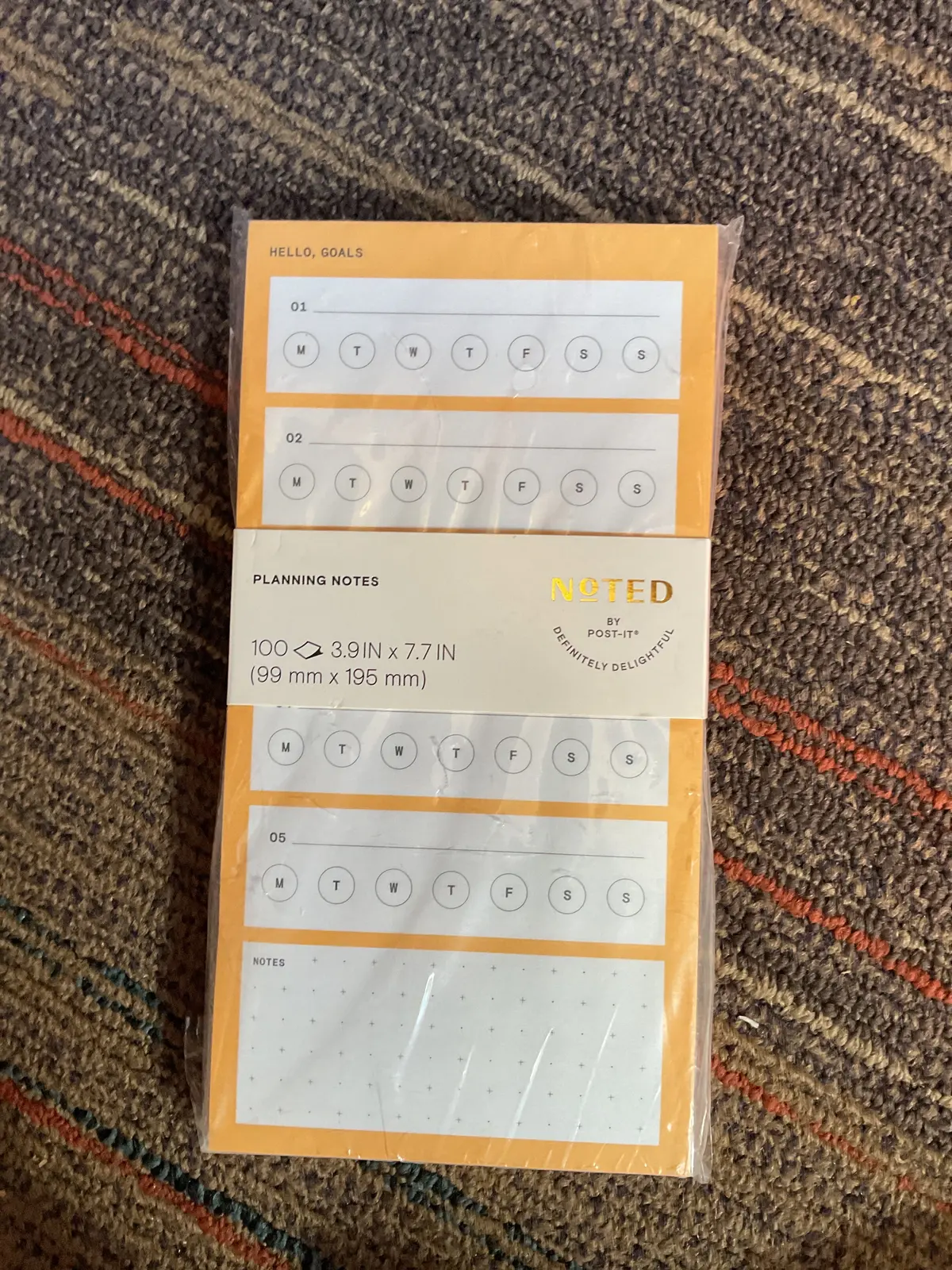 Noted By Post-It Self-Care Daily Goals Planning Notes Note Pad - Orange (100 Sheets) Set Daily, Weekly Goals 1