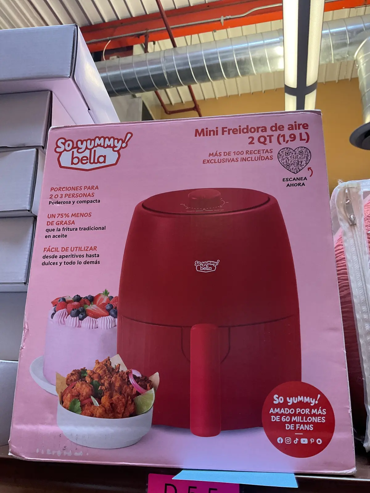 Damaged Box!!!!! So Yummy By Bella 2.0Qt Air Fryer Red 1