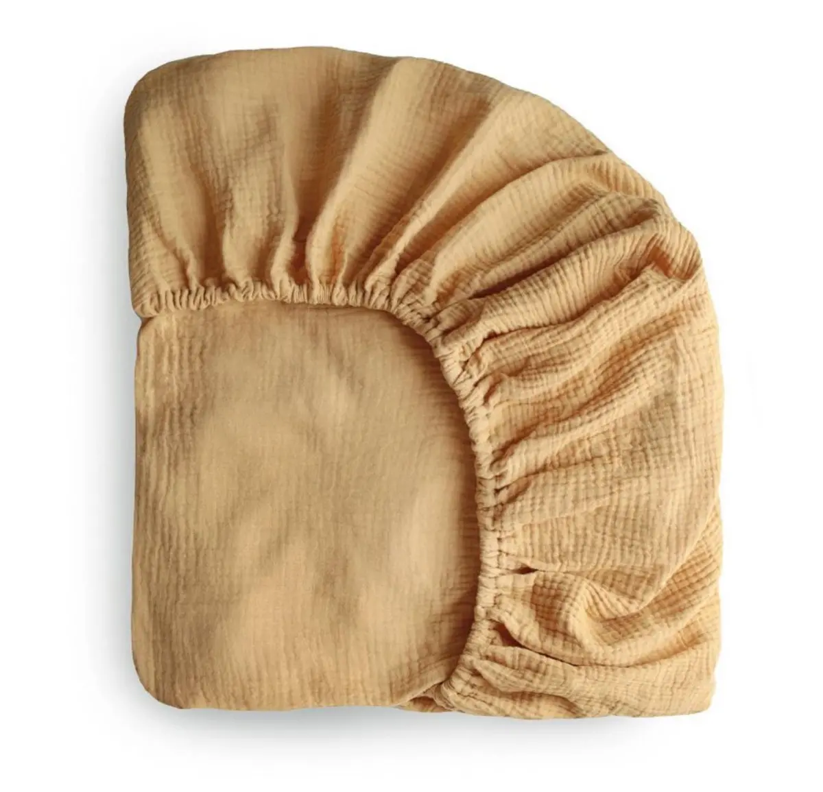 Mushie Extra Soft Muslin Crib Fitted Sheet -
Fall Yellow 1