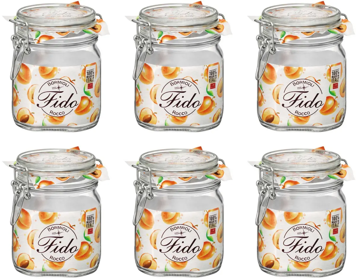 Bormioli Rocco Weckpot Fido - 10 X 10 Cm / 750 Ml - Vierkant - 6 Stuks 1