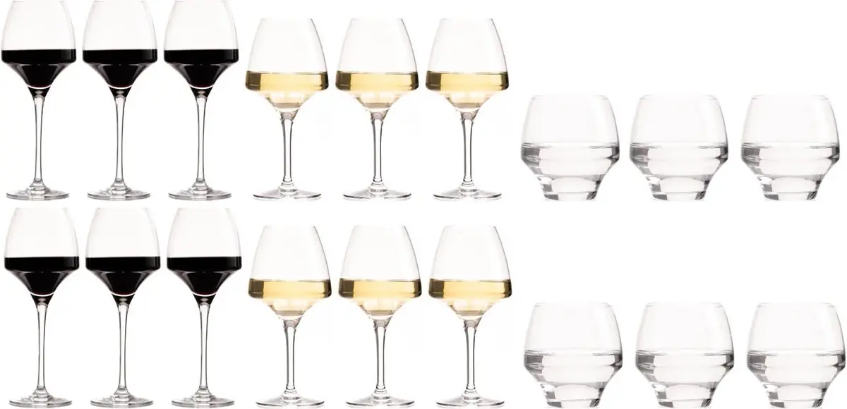 Chef & Sommelier Wijnglazenset Open Up (Rode Wijnglazen & Witte Wijnglazen & Waterglazen) - 18-Delige Set - 6 Rode Wijnglazen, 6 Witte Wijnglazen En 6 Waterglazen 1