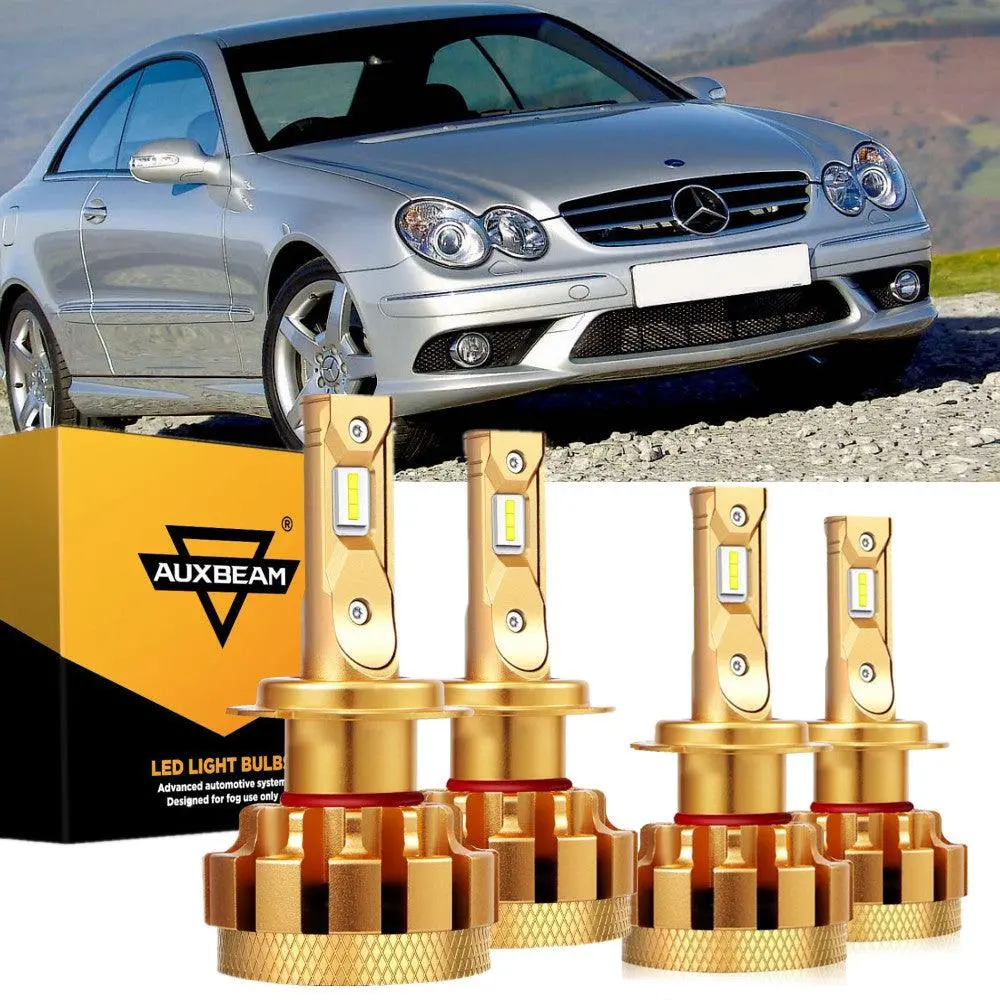 For 2003-2006 Mercedes-Benz Clk500 With Halogen Headlamps F-16 Plus Series Built-In Canbus Led Light Bulbs High Low Beam Bundle 1