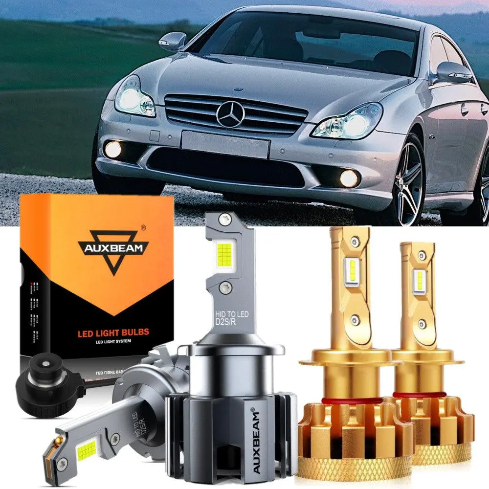 For 2007-2011 Mercedes-Benz Cls63 Amg With Hid Headlamps Led Light Bulbs High Low Beam Bundle 1