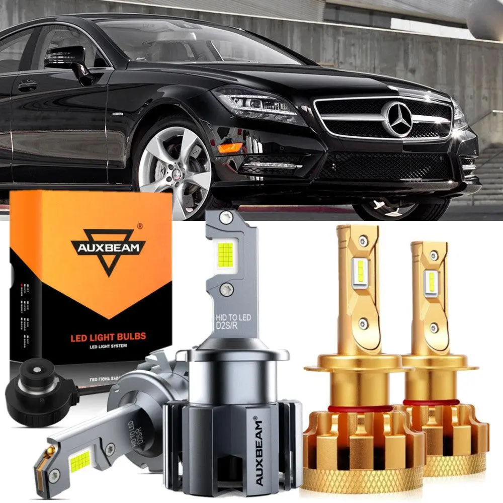 For 2007-2011 Mercedes-Benz Cls550 With Hid Headlamps Led Light Bulbs High Low Beam Bundle 1