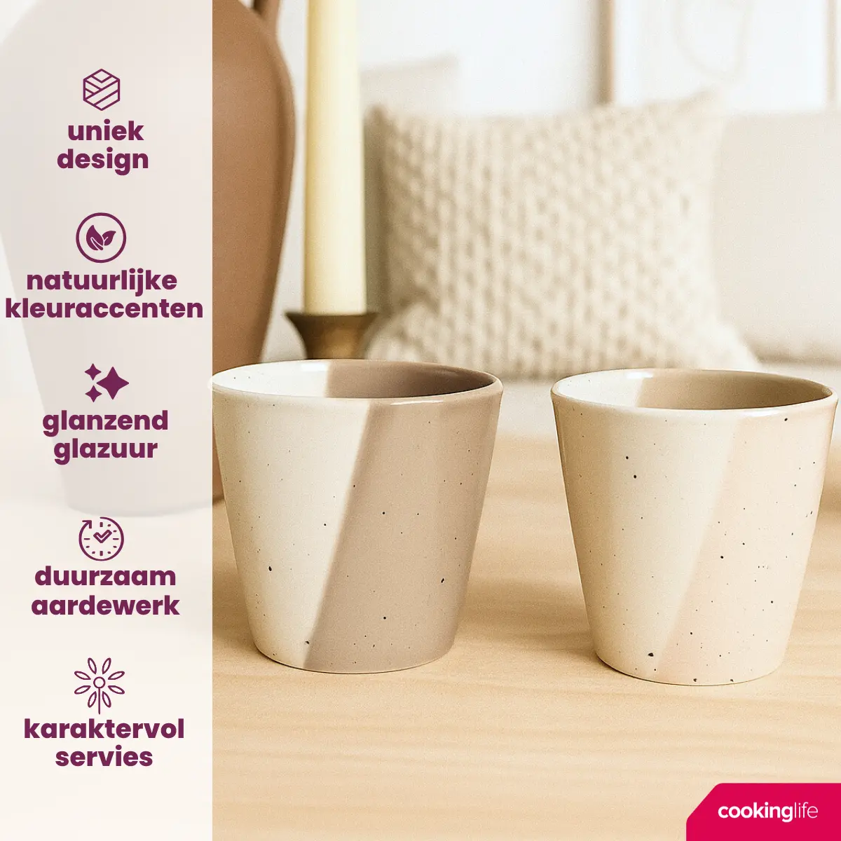 Cookinglife Koffiekopjes Leem 200 Ml - 6 Stuks 2