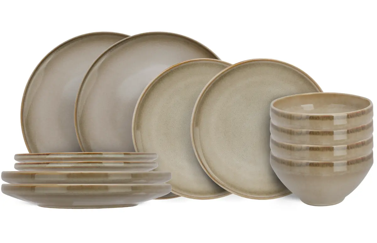 Cosy & Trendy Serviesset Conico 12-Delig / 4 Personen - 4 Dinerborden, 4 Dessertborden En 4 Kommen 1