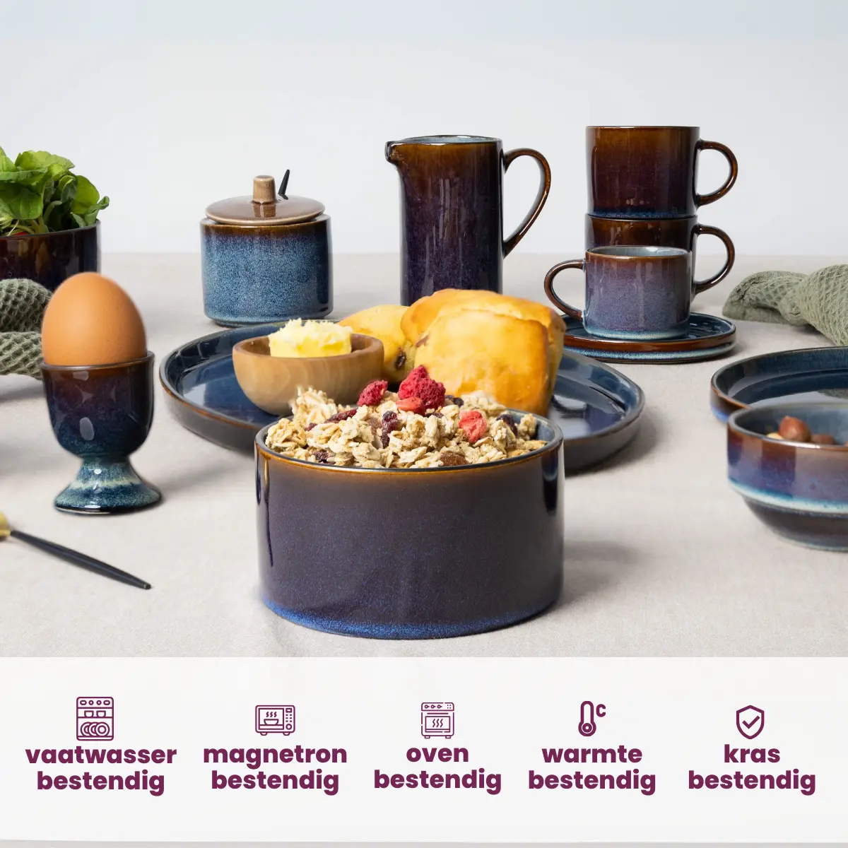 Cosy & Trendy Soepkommen / Kommen - Quintana Blue Ø 13 Cm / 450 Ml - 4 Stuks 2