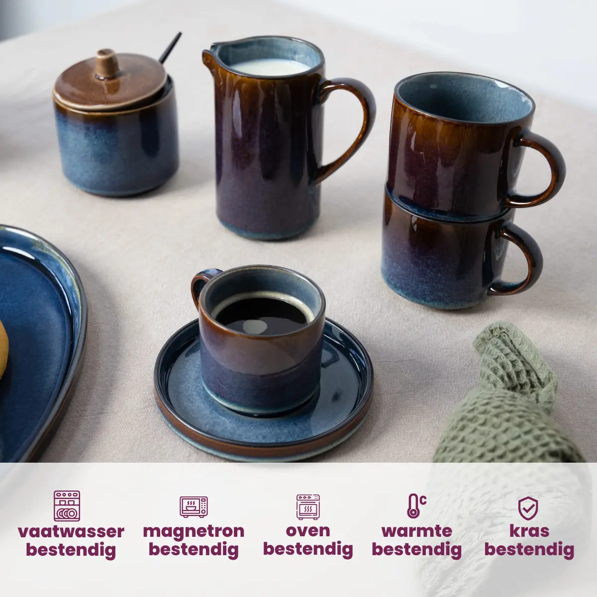 Cosy & Trendy Mokken Quintana Blue - 450 Ml - 4 Stuks 2