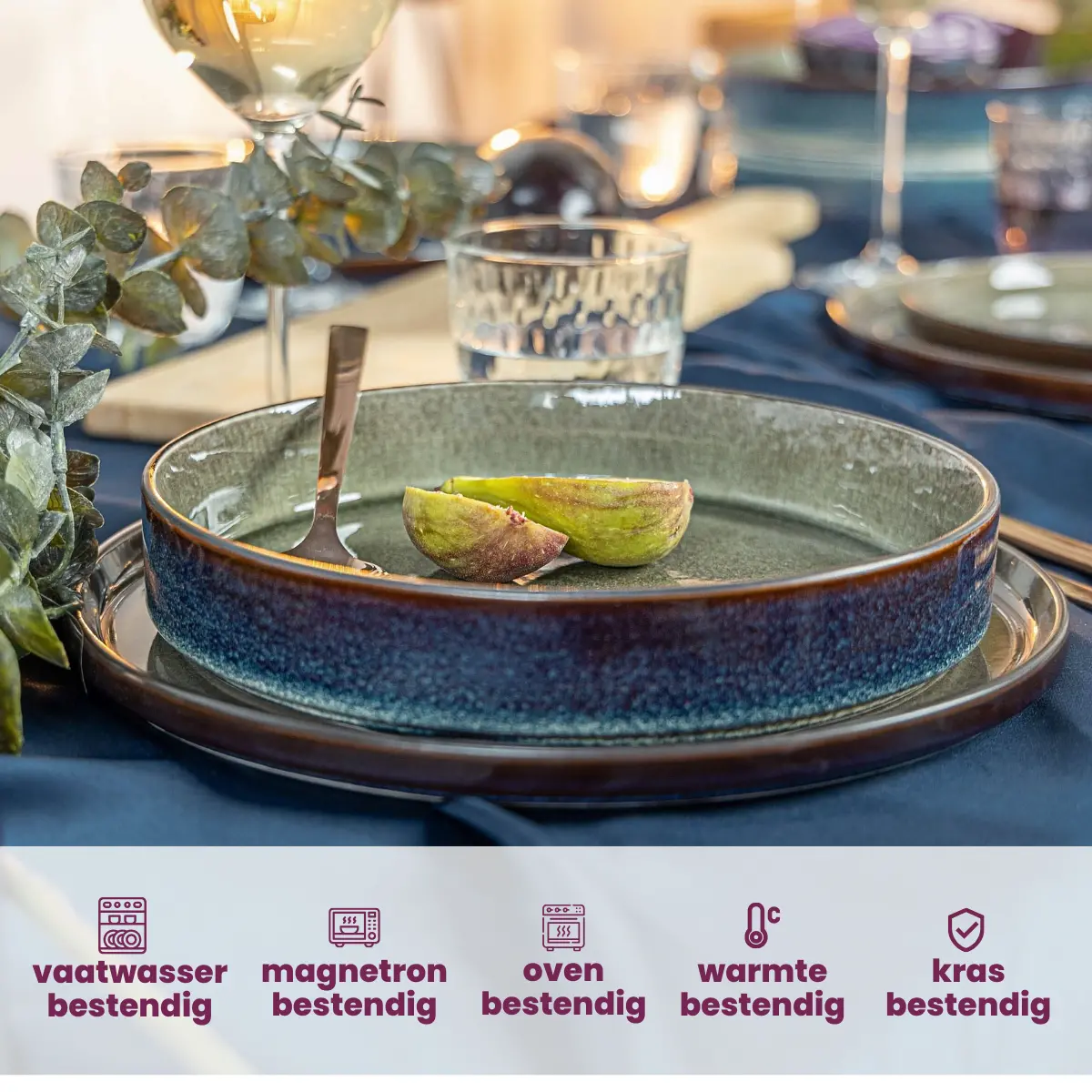 Cosy & Trendy Diepe Borden / Pastaborden - Quintana Green Ø 20 Cm / H 5.2 Cm - 4 Stuks 2