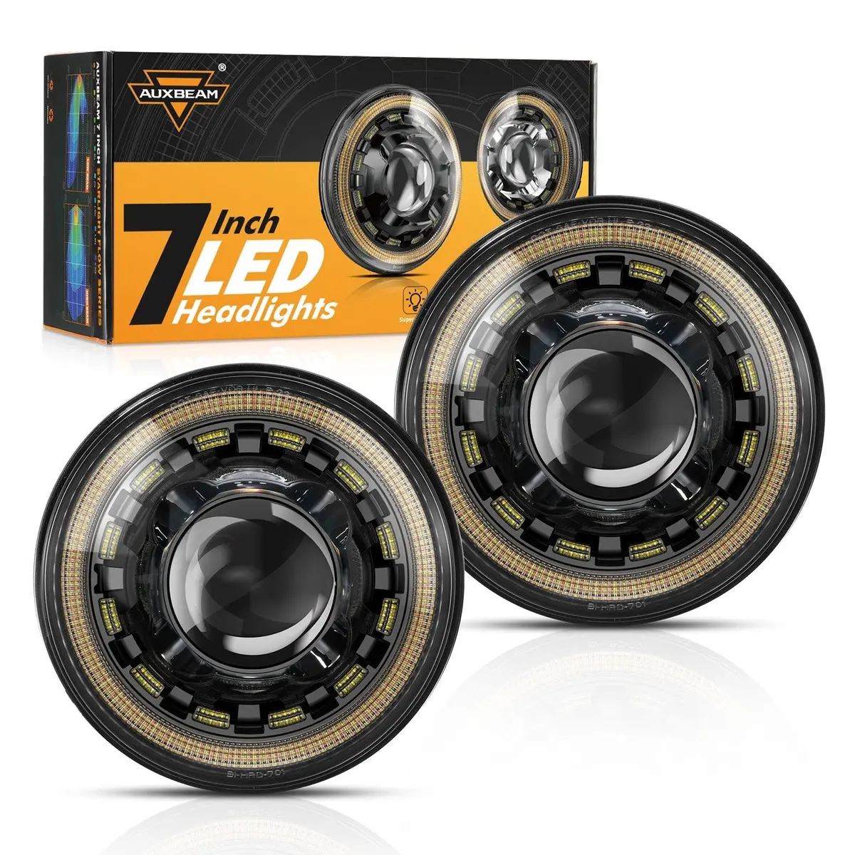 Starlight Flow Series 7 Inch 135W Dot Approved Led Headlights With Drl&Turn Signal High Low Beam For Jeep Wrangler Jk Tj Lj Cj Land Rover Defender 90 1997 2
