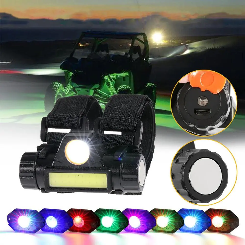 Dome Light Utv Interior Light Universal Roll Bar Cage Mount + Rgb Led Rock Light Set For Polaris, Can-Am, Utv, Atv, Off-Road Vehicle 1
