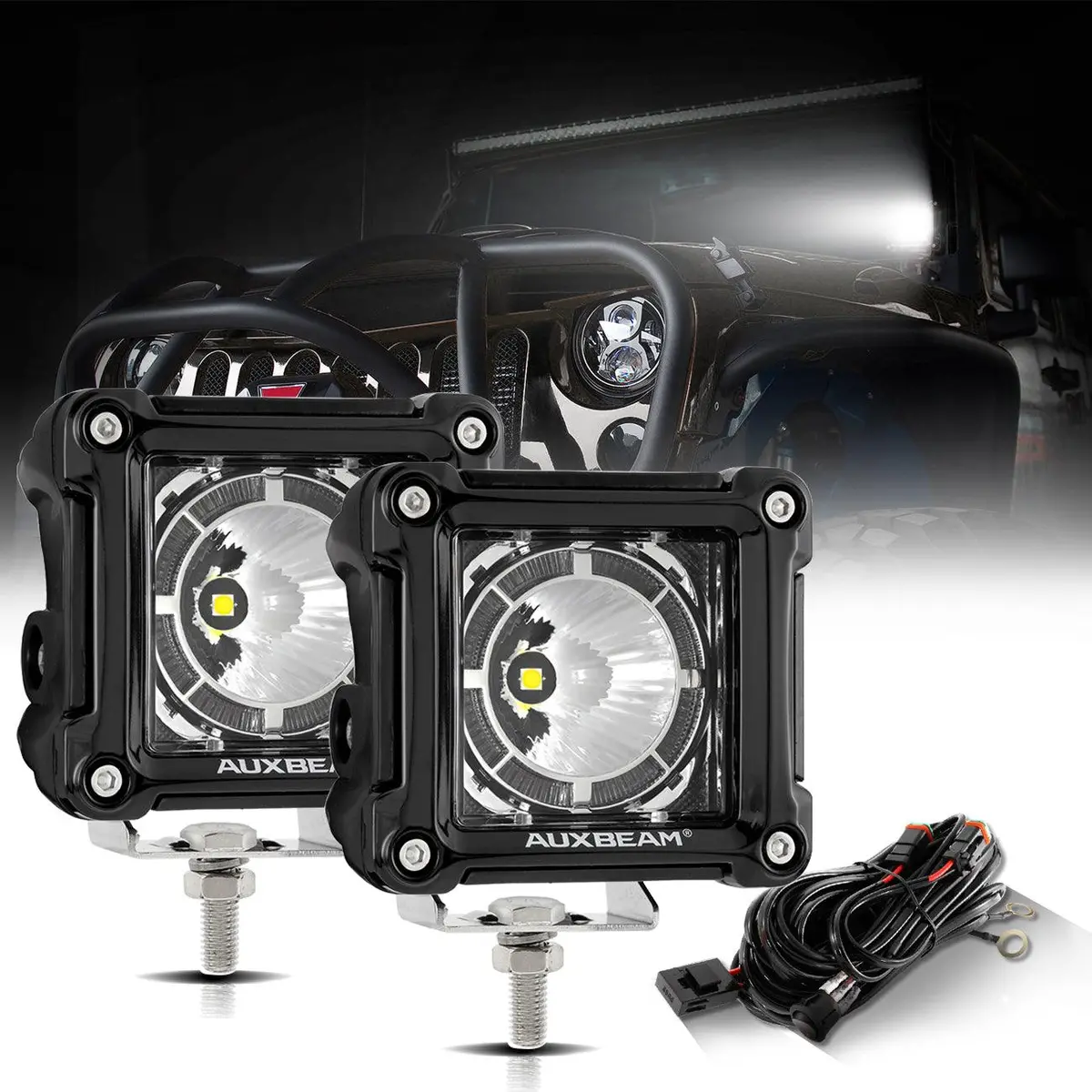 (2Pcs/Set) 3 Inch 40W Led Pod Lights With Drl For Suv Atv Utv Trucks Pickup Boat 1