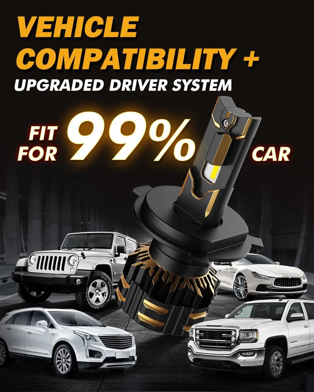 For 2002-2004 Honda Cr-V H4 Led Headlight Bulbs 9