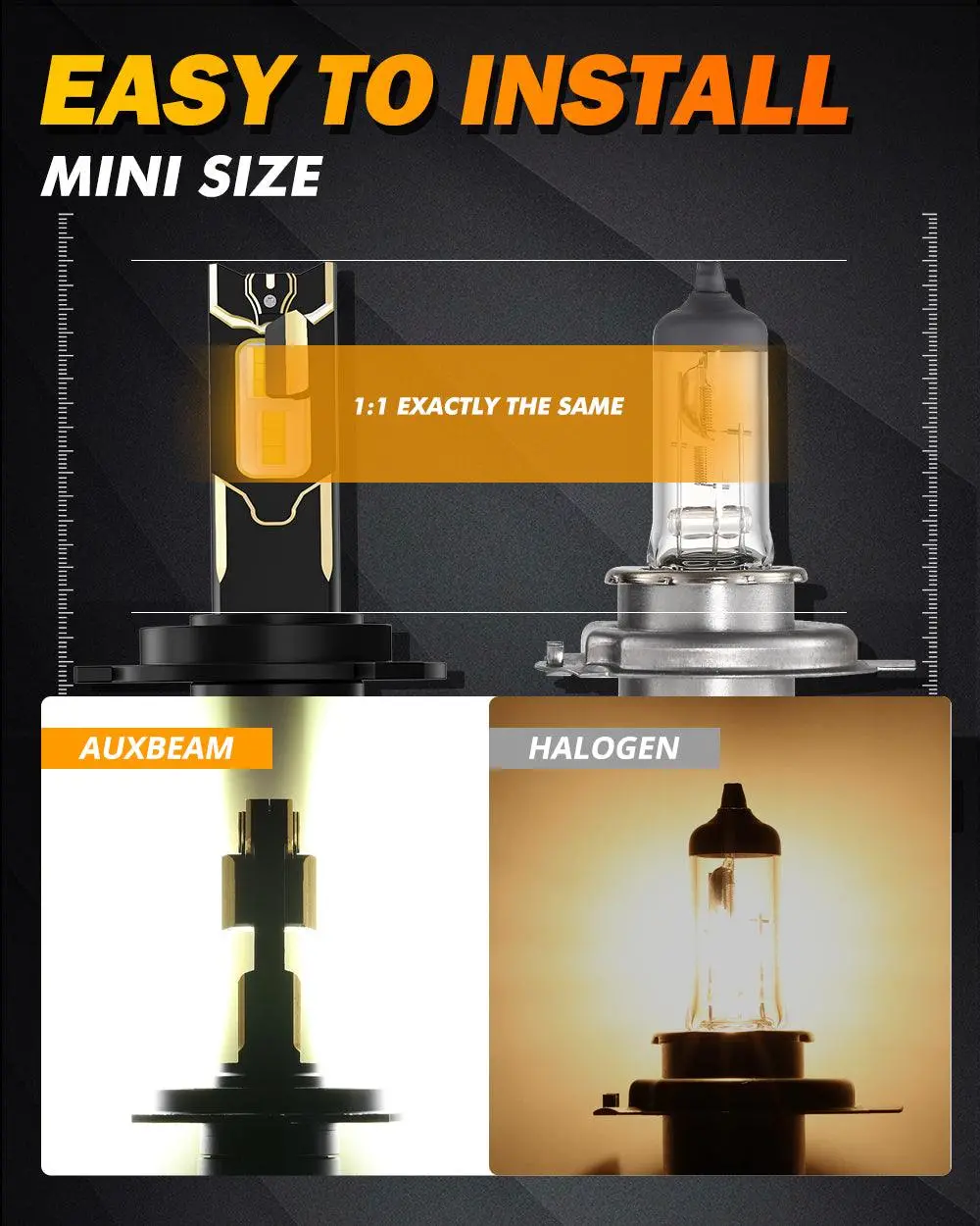 For 2006-2013 Toyota Yaris H4 Led Headlight Bulbs 7