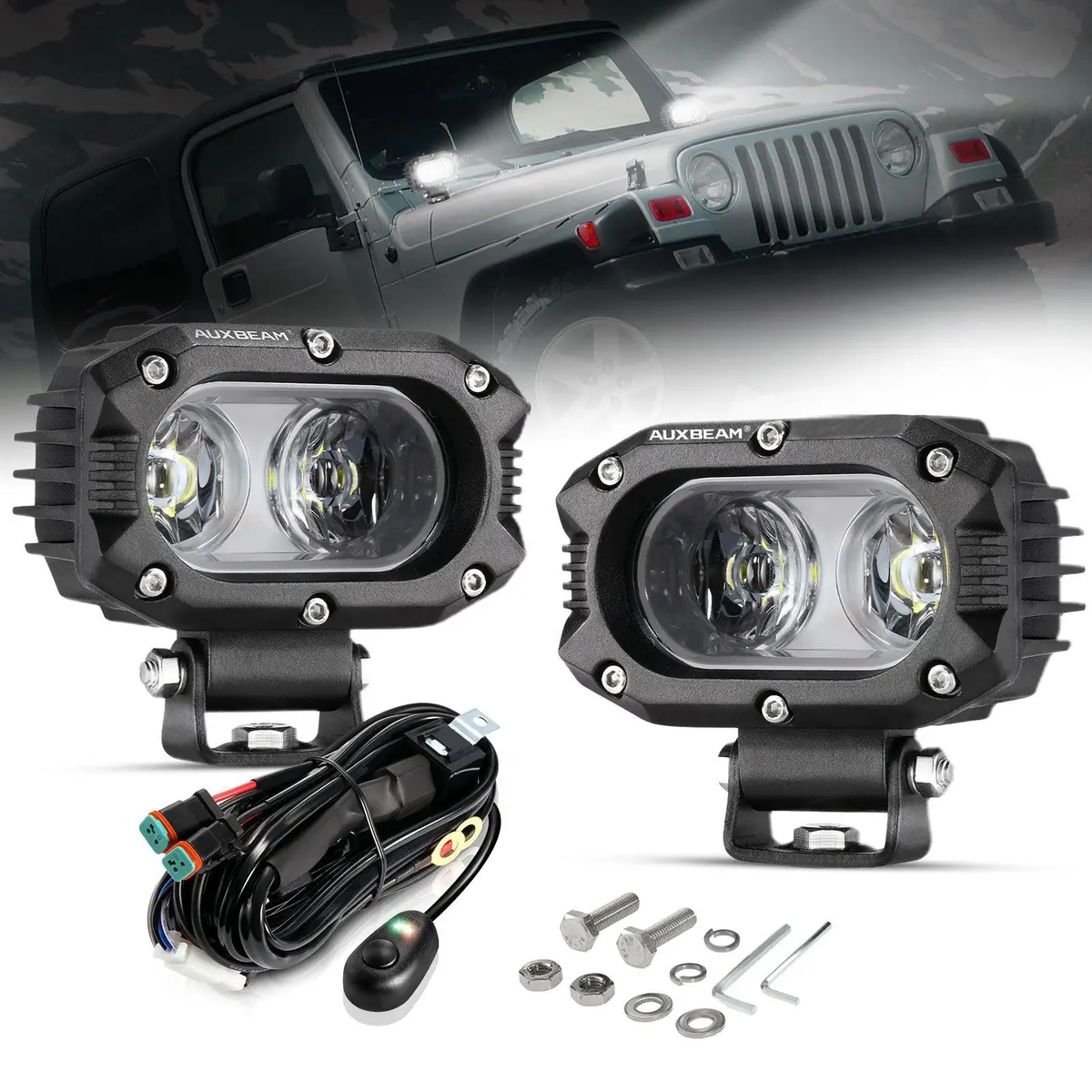 R4 Series | 4 Inch 60W Corrugated Lens 120° Wide Beam Led Pods Lights 1