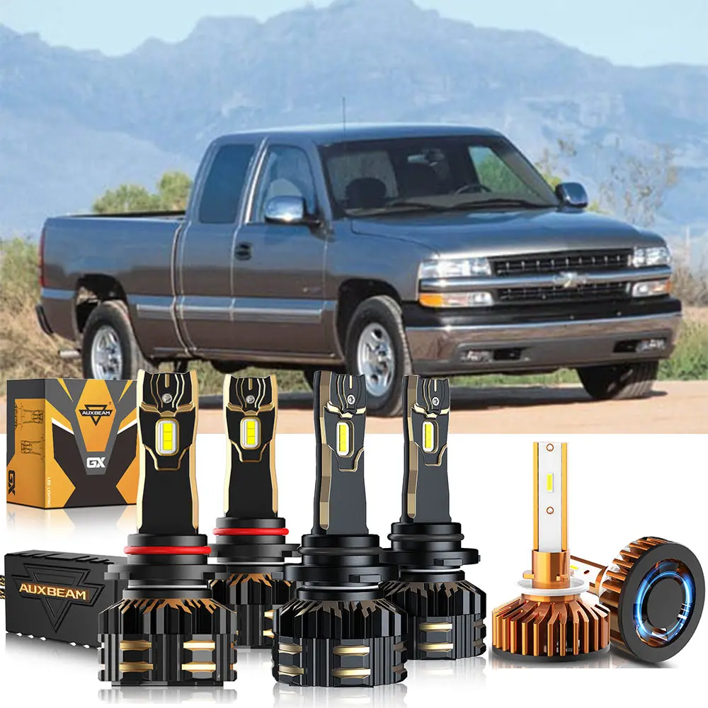 For 2000-2002 Chevrolet Silverado 1500 9005 9006 Led Headlight Bulbs Bundle 1
