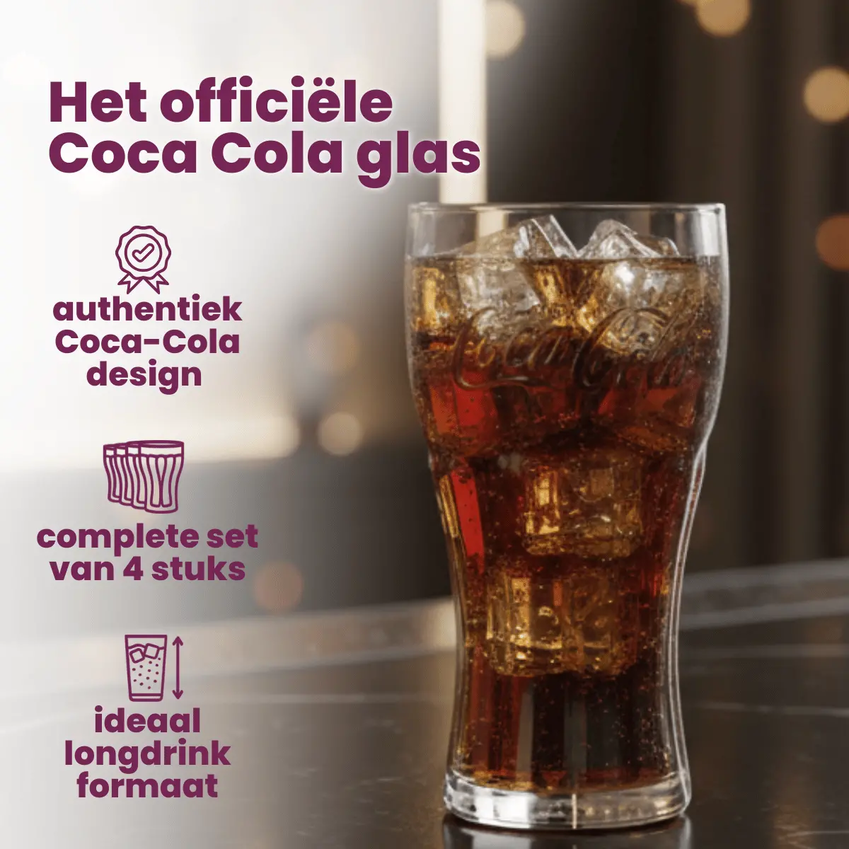 Coca Cola Glazen - Longdrinkglazen - Frisdrankglazen - Classic - 370 Ml - 4 Stuks 2