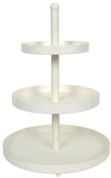 Cookinglife Etagère Metaal Creme Ø 20, 25 & 30 Cm - 3-Laags - 55 Cm Hoog 1