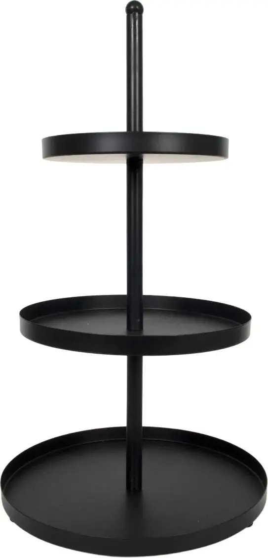 Cookinglife Etagère Metaal Zwart Ø 20, 25 & 30 Cm - 3-Laags - 55 Cm Hoog 1