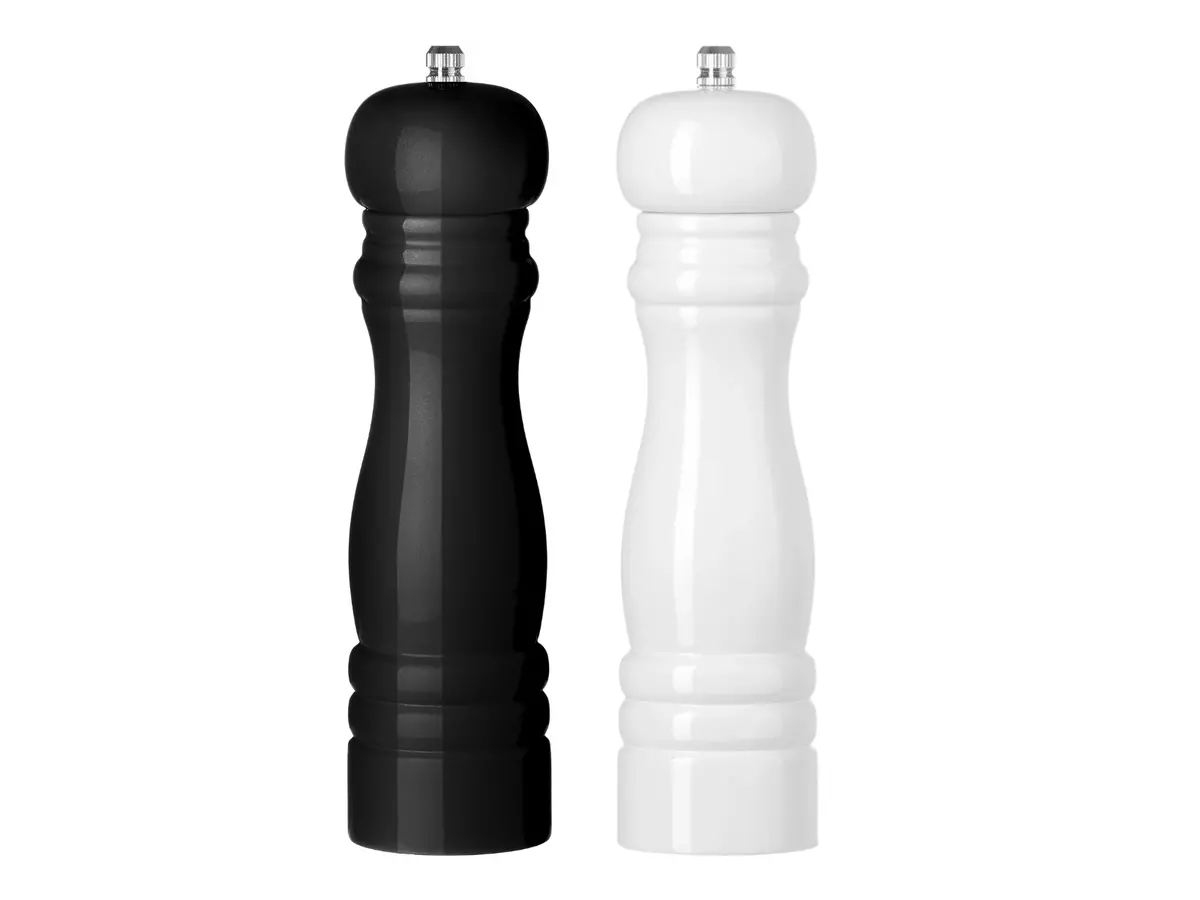 Cookinglife Peper- En Zoutmolen Set Rocca Zwart / Wit Glanzend - 21.5 Cm 1