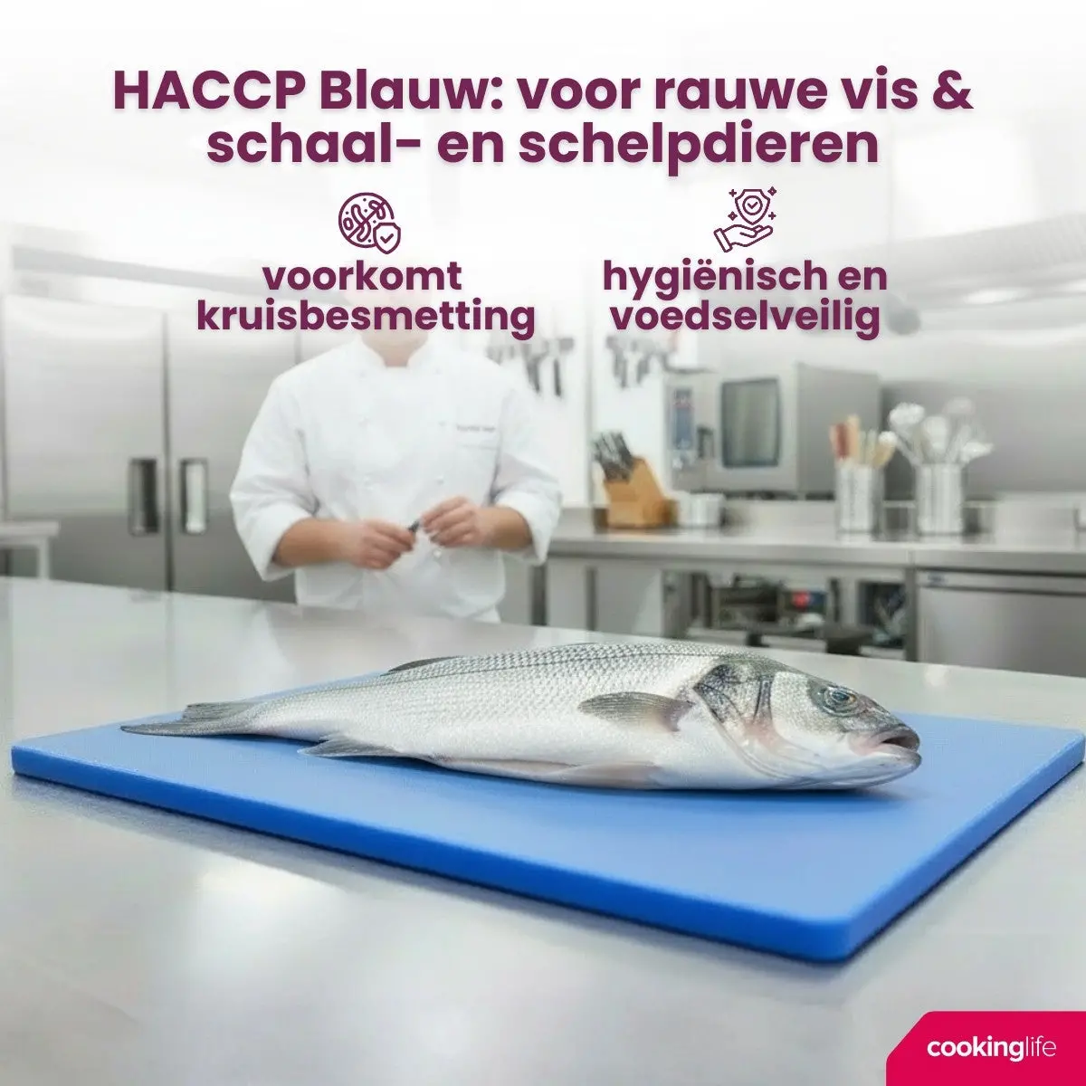 Cookinglife Snijplank Haccp Blauw 40 X 30 Cm - Voor Vis 2